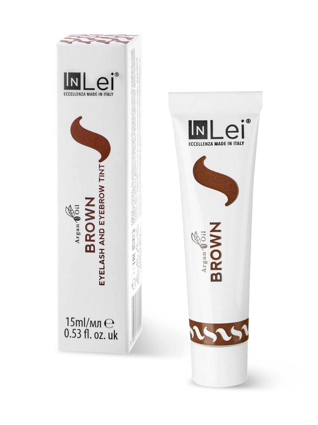 InLei® BROWN – Braune Farbe für Wimpern und Augenbrauen mit Arganöl, 15 ml