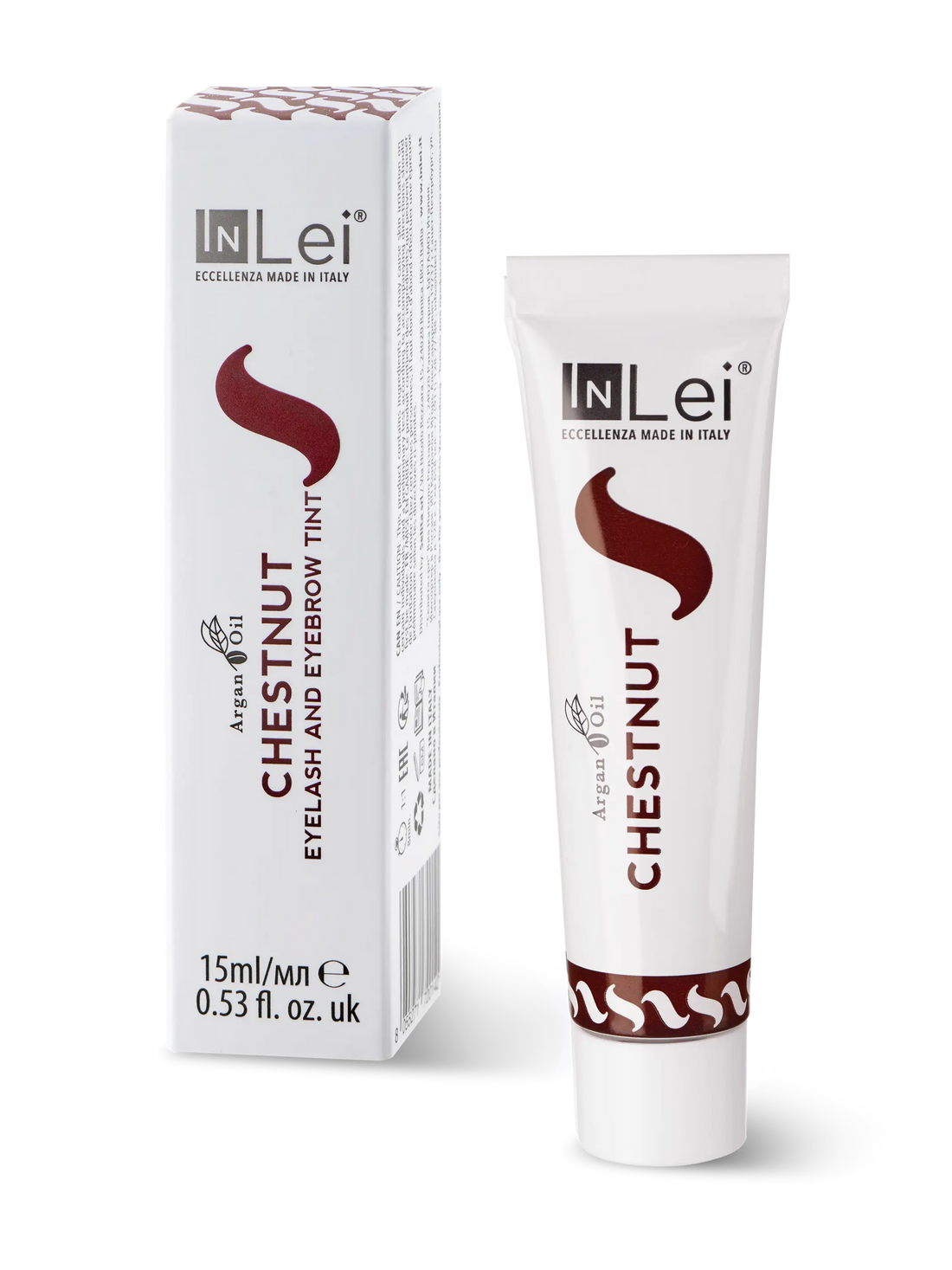 InLei® CHESTNUT – Kastanienbraune Farbe für Wimpern und Augenbrauen mit Arganöl, 15 ml